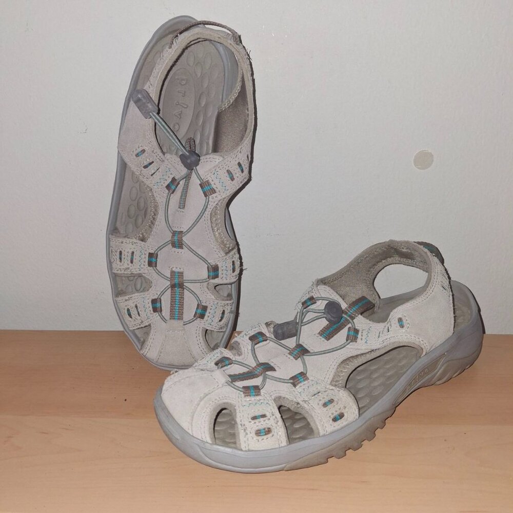 Clarks Privo Closed Toe Hiking Sandals Gray Green Bungee Size 8M​